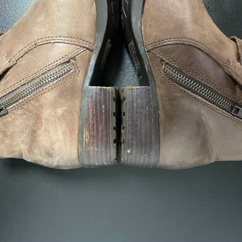 Born Distressed Brown Leather Ankle Boots Size 8.5 / 40 M Boho Moto Western - Picture 7 of 14